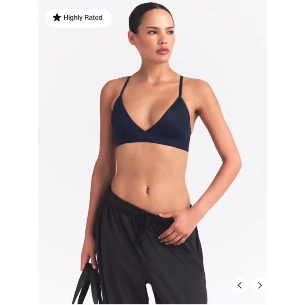 NEW NikeSKIMS Shine Triangle Bra Obsidian Black Large Nike SKIMS NWT